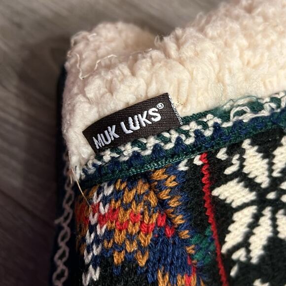 Muk Luks Women’s Size XL 11-12 Slippers Hard Bottom Faux Fur Inside - Picture 10 of 10